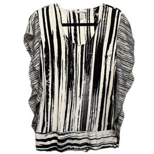 Kenneth Cole New York Black & White Women’s sz XL Flowy Blouse